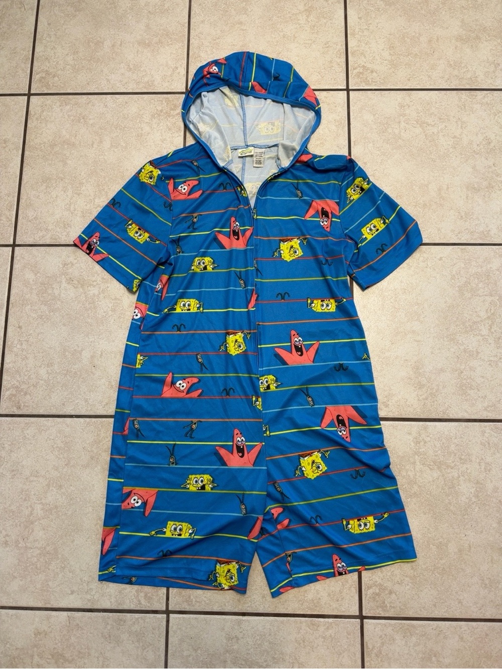 SpongeBob SquarePants Patrick Adult Hooded Romper Pajamas Costume XL - Picture 2 of 6